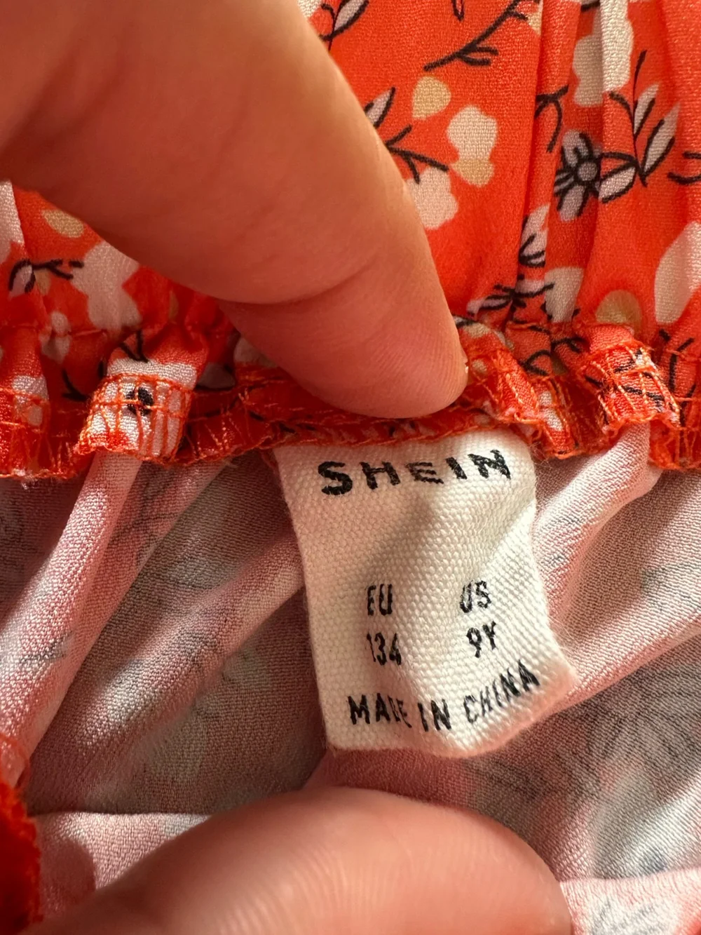 SHEIN Orange Floral Crop Top and Skirt Set